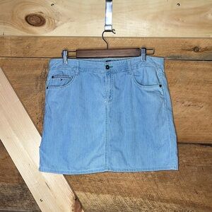 Women’s Tommy Hilfiger 12 Blue White Button Skirt Vintage Y2k